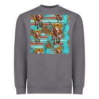 Storm longhorn bull seamless pattern Heavyweight Sweatshirt - HRA Design Shop