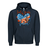 Navy faith family freedom Zipper Hoodie - MaliasSmallBusiness