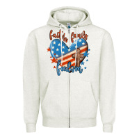 Oatmeal Heather faith family freedom Zipper Hoodie - MaliasSmallBusiness