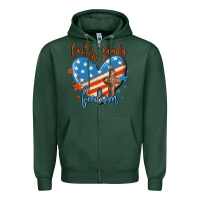 Sports Green faith family freedom Zipper Hoodie - MaliasSmallBusiness