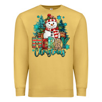 Antique Gold merry christmas snowman Premium Sweatshirt - MaliasSmallBusiness
