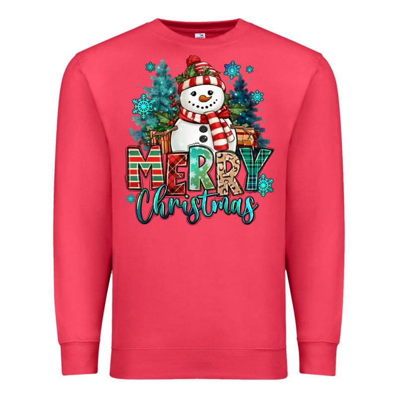 Merry Christmas Snowman Premium Sweatshirt by MaliasSmallBusiness | Teevron