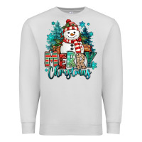 Dove Grey merry christmas snowman Premium Sweatshirt - MaliasSmallBusiness
