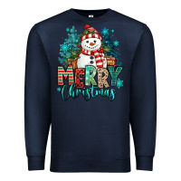 Navy merry christmas snowman Premium Sweatshirt - MaliasSmallBusiness