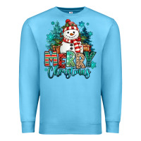 Ocean Blue merry christmas snowman Premium Sweatshirt - MaliasSmallBusiness
