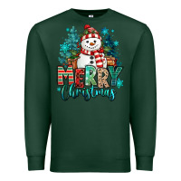 Sports Green merry christmas snowman Premium Sweatshirt - MaliasSmallBusiness