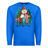 True Royal merry christmas snowman Premium Sweatshirt - MaliasSmallBusiness