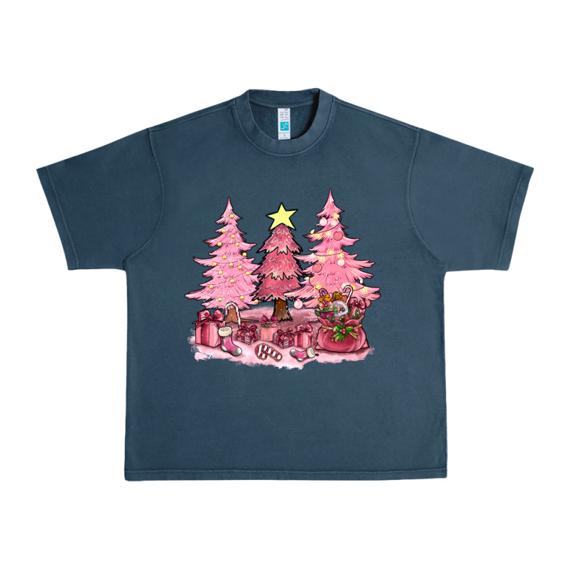 Pink Christmas Trees With Gift Box Bbs Urban Heavy Tee by BundleAndBundleShop | Teevron