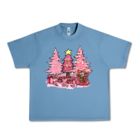 Pebble Blue pink christmas trees with gift box bbs Urban Heavy Tee - BundleAndBundleShop