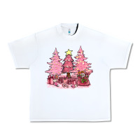 White pink christmas trees with gift box bbs Urban Heavy Tee - BundleAndBundleShop