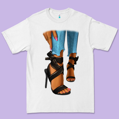 Black Heels Black Fashion Girl Premium Tee Designed By Ranaportraitstore