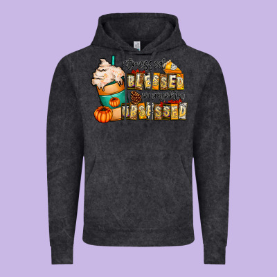 Stressed Blessed Pumpkin Obsessed Vintage Hoodie Designed By Cowhidedigitalart