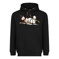 Black snowman with wine Heavyweight Hoodie - MaliasSmallBusiness
