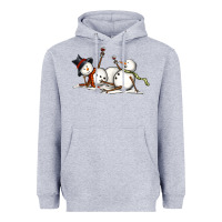 Heather Grey snowman with wine Heavyweight Hoodie - MaliasSmallBusiness