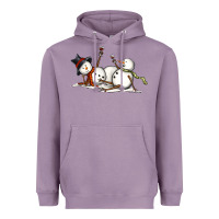 Lavender snowman with wine Heavyweight Hoodie - MaliasSmallBusiness