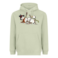 Matcha snowman with wine Heavyweight Hoodie - MaliasSmallBusiness