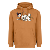 Meerkat snowman with wine Heavyweight Hoodie - MaliasSmallBusiness