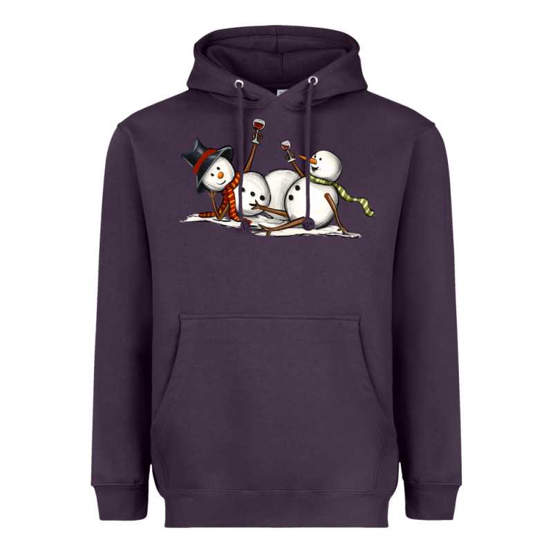 Snowman With Wine Heavyweight Hoodie by MaliasSmallBusiness | Teevron