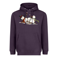 Plum snowman with wine Heavyweight Hoodie - MaliasSmallBusiness