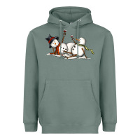 Sage snowman with wine Heavyweight Hoodie - MaliasSmallBusiness