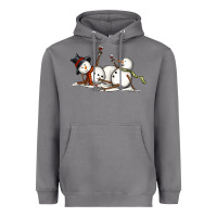 Storm snowman with wine Heavyweight Hoodie - MaliasSmallBusiness