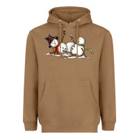 Toasted Coconut snowman with wine Heavyweight Hoodie - MaliasSmallBusiness