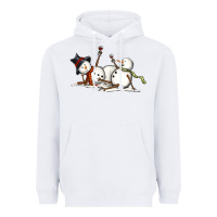 White snowman with wine Heavyweight Hoodie - MaliasSmallBusiness