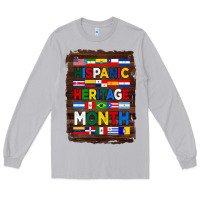 Moon Dust hispanic haritage month flags with background Long Sleeve Tee - BundleAndBundleShop