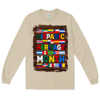 Mushroom hispanic haritage month flags with background Long Sleeve Tee - BundleAndBundleShop