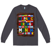 Smoke hispanic haritage month flags with background Long Sleeve Tee - BundleAndBundleShop