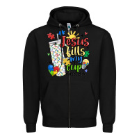 Black autism jesus fills my cup Zipper Hoodie - MaliasSmallBusiness