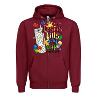 Burgundy autism jesus fills my cup Zipper Hoodie - MaliasSmallBusiness