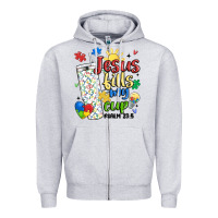 Heather Grey autism jesus fills my cup Zipper Hoodie - MaliasSmallBusiness