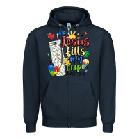 Navy autism jesus fills my cup Zipper Hoodie - MaliasSmallBusiness