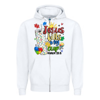 White autism jesus fills my cup Zipper Hoodie - MaliasSmallBusiness