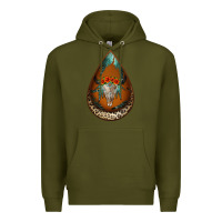 Army Green leopard bullskull teardrop earrings Premium Hoodie - Jasminsmagicworld