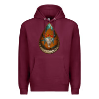 Burgundy leopard bullskull teardrop earrings Premium Hoodie - Jasminsmagicworld