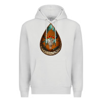 Dove Grey leopard bullskull teardrop earrings Premium Hoodie - Jasminsmagicworld