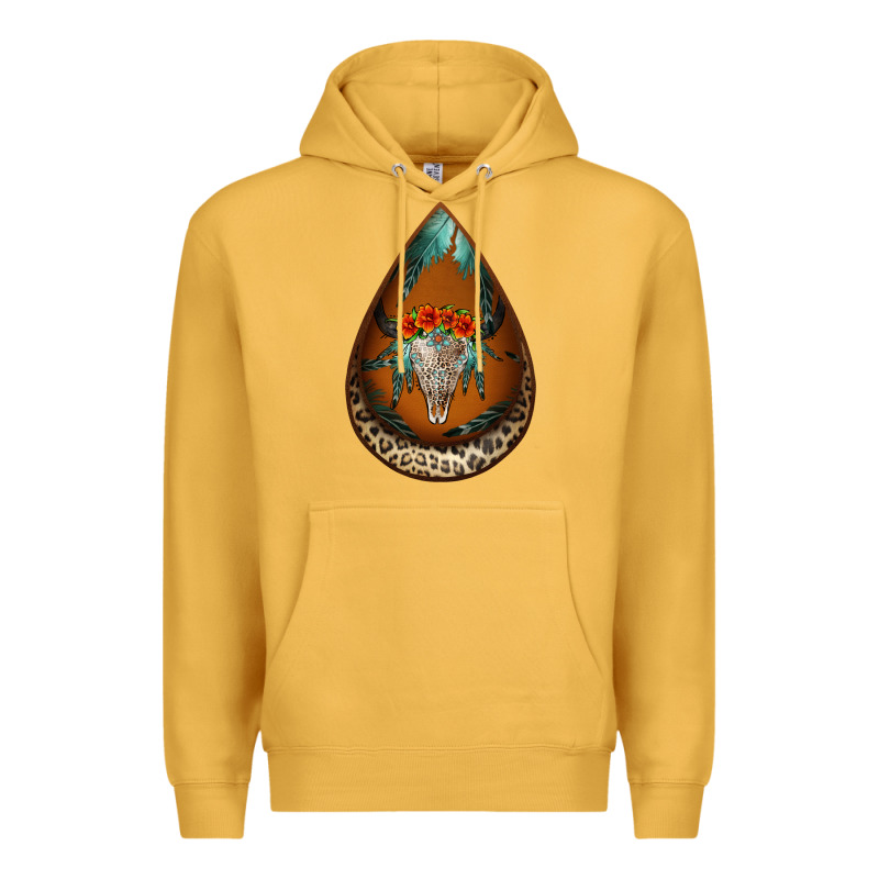 Leopard Bullskull Teardrop Earrings Premium Hoodie by Jasminsmagicworld | Teevron
