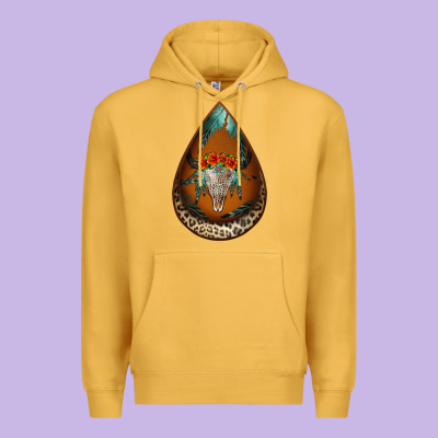 Leopard Bullskull Teardrop Earrings Premium Hoodie Designed By Jasminsmagicworld