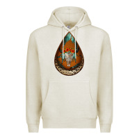 Oatmeal Heather leopard bullskull teardrop earrings Premium Hoodie - Jasminsmagicworld
