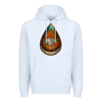 White leopard bullskull teardrop earrings Premium Hoodie - Jasminsmagicworld