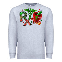 Heather Grey rx christmas pharmacy Premium Sweatshirt - MaliasSmallBusiness
