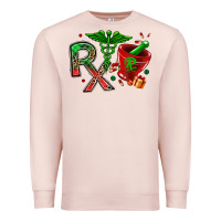 Pale Pink rx christmas pharmacy Premium Sweatshirt - MaliasSmallBusiness