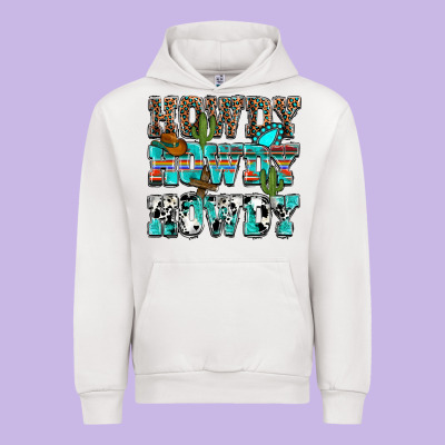 Western Howdy Howdy Howdy Urban Hoodie Designed By Howdyjamesfarm