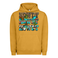 Pigment Peanut Butter Western Howdy Howdy Howdy Urban Hoodie - HowdyJamesFarm
