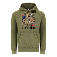 Vintage Olive America the beautiful 4th of july Vintage Hoodie - CowGirlArtShop