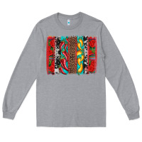 Heather Grey cinco de mayo vibes brushstrokes Long Sleeve Tee - Artiststas