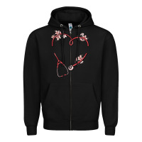 Black custom heart stethoscope Zipper Hoodie - MaliasSmallBusiness