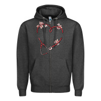 Charcoal Heather custom heart stethoscope Zipper Hoodie - MaliasSmallBusiness